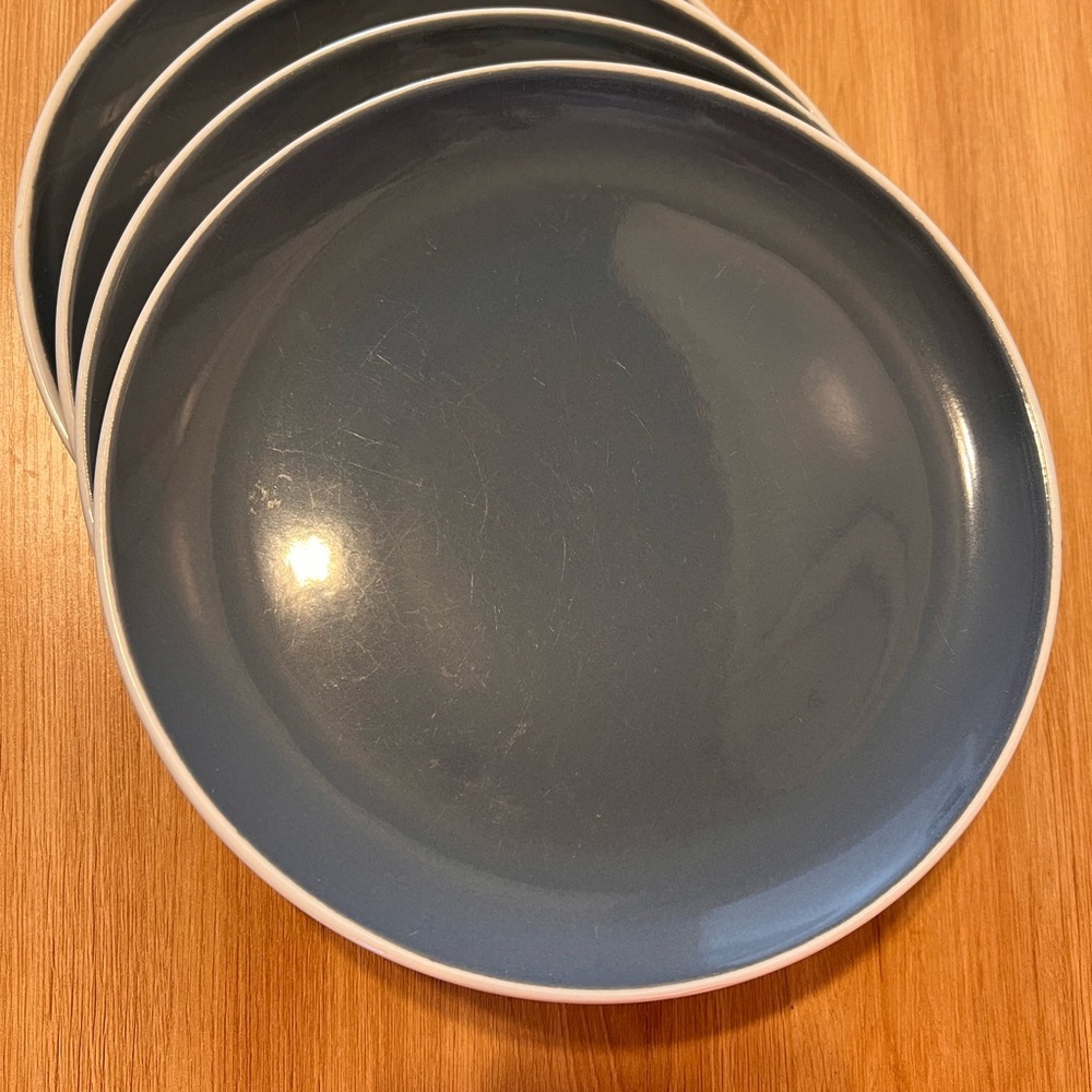 Mikasa Blue-Gray Set of 4 with White Rim